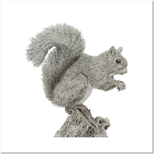 Dotwork Squirrel Art Print Posters and Art